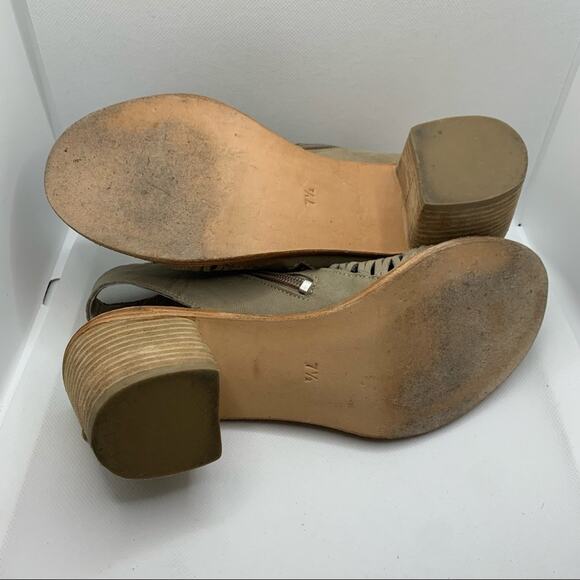 Diba Women's Dreamer Grey Tan Suede Leather Open Toe Block Heel Sandals Size 7.5 - Picture 5 of 13